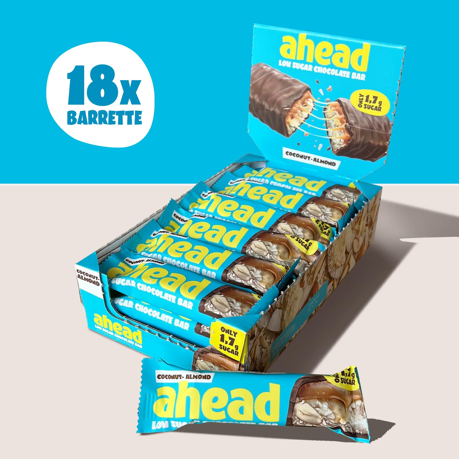 ahead Keto Riegel Coconut Almond – Low Carb Schokoladenriegel