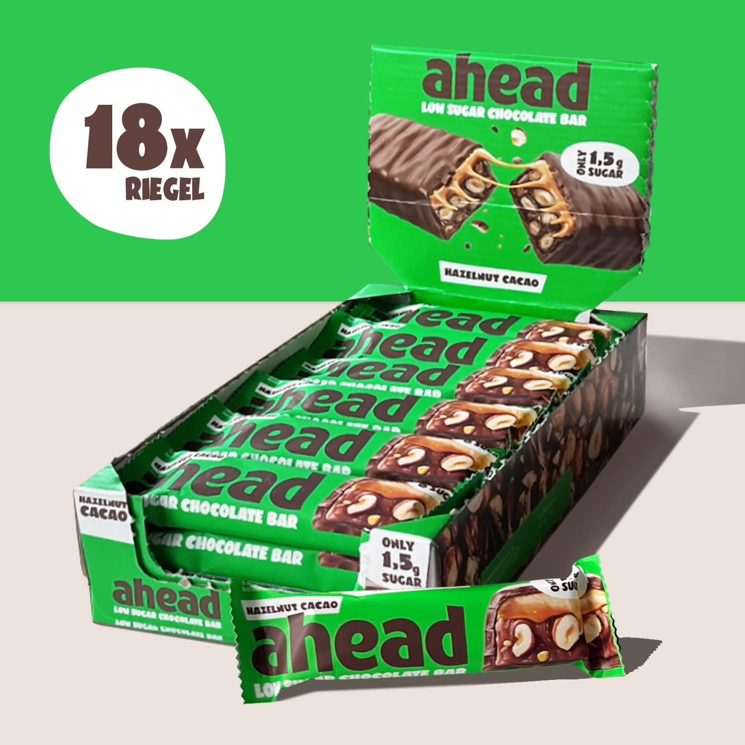 ahead Keto Riegel Haselnuss-Karamell – Low Carb Schokoladenriegel